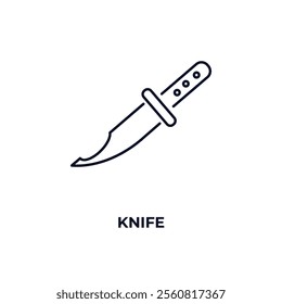 knife outline icon. Linear vector from army and military concept. Thin line knife icon isolated on white background