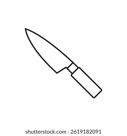 knife outline icon vector on white background
