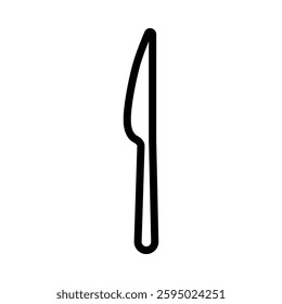 Knife outlined icon isolated on white background. Cutlery and kitchenware vector illustrations.