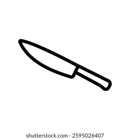 Knife outlined icon isolated on white background. Cookware and kitchen utensil vector illustrations.