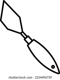 Knife, painter, putty vector icon on transparent background. Outline Knife, painter, putty vector icon