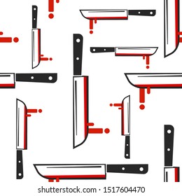 Knife Pattern, Abstract Seamless Texture Vector Art Illustration On White Background
