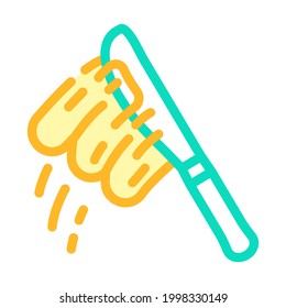 knife with peanut butter color icon vector. knife with peanut butter sign. isolated symbol illustration