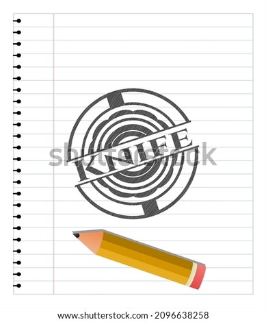 Knife pencil emblem. Vector Illustration. Detailed. 