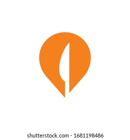 knife pin local logo design template sign