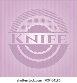 Knife pink emblem. Retro