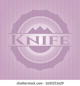 Knife pink emblem. Vintage. Vector Illustration. Detailed.