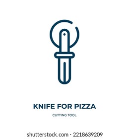 Knife for pizza icon. Linear vector illustration from cutting tool collection. Outline knife for pizza icon vector. Thin line symbol for use on web and mobile apps, logo, print media.