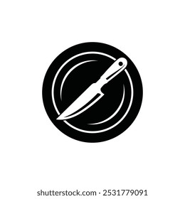 Knife  Plate Dish restaurant dinner food logo design inspiration