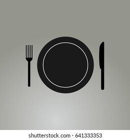 knife plate and fork icon