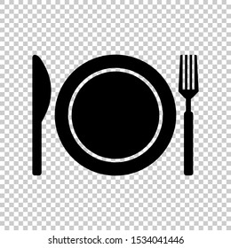 knife plate fork icon isolated on transparent background