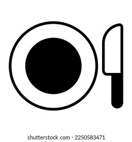 Vector de cuchillos y placas, icono de diseño del comedor