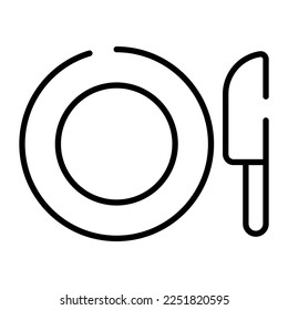 Vector de cuchillos y placas, icono de diseño del comedor