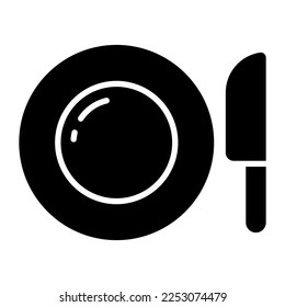Vector de cuchillos y placas, icono de diseño del comedor