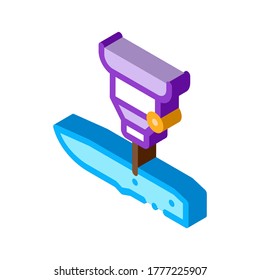 Knife Production Icon Vector. Isometric Knife Production sign. color isolated symbol illustration