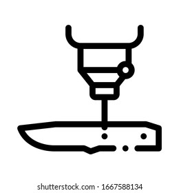 Knife Production Icon Vector. Outline Knife Production Sign. Isolated Contour Symbol Illustration