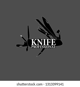 knife professional logo for adventure team, organization, or travel company