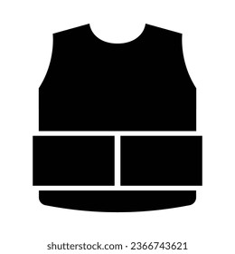 Knife Proof Protective Cloth Vector Glyph Icon For Personal And Commercial Use.
