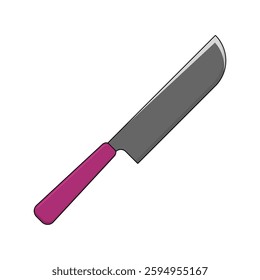 knife with purple handle. cutting tools. kitchen tools. vector illustration