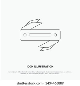 Knife, Razor, Sharp, Blade Line Icon Vector