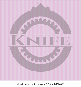 Knife realistic pink emblem