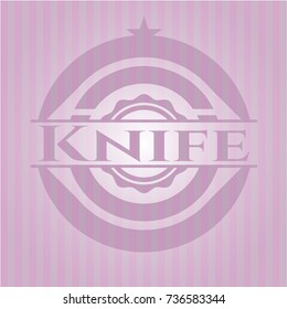 Knife realistic pink emblem