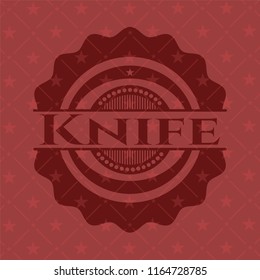 Knife realistic red emblem