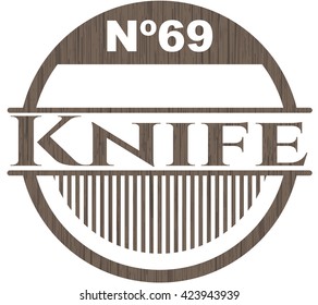 Knife realistic wood emblem