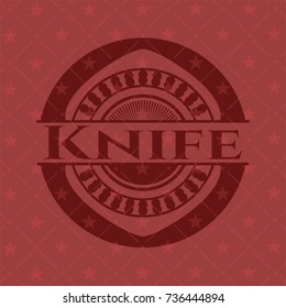 Knife red emblem. Retro