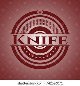 Knife red emblem. Vintage.