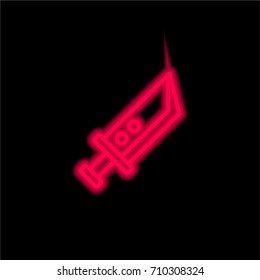 Knife red glowing neon ui ux icon. Glowing sign logo vector