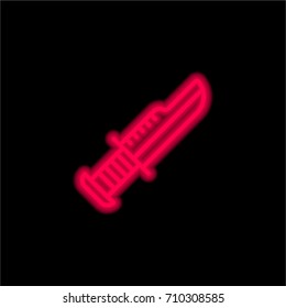 Knife red glowing neon ui ux icon. Glowing sign logo vector