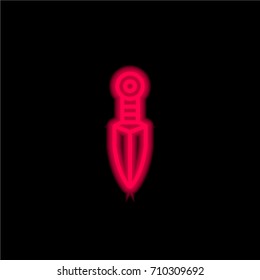 Knife red glowing neon ui ux icon. Glowing sign logo vector