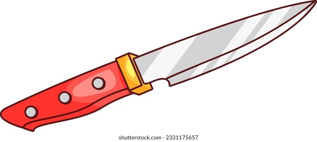 Ilustración de Knife with Red Handle Vector