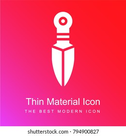Knife red and pink gradient material white icon minimal design