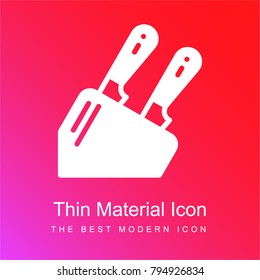 Knife red and pink gradient material white icon minimal design
