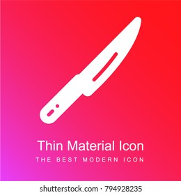 Knife red and pink gradient material white icon minimal design