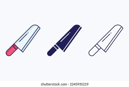 Icono de ilustración de vector rojo de Knife