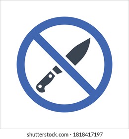 Knife restriction icon, vector graphics