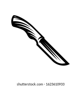 knife with a retro engraved style. - vector