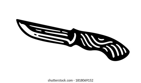 knife with a retro engraved style. - vector	
