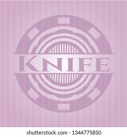 Knife retro style pink emblem