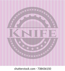 Knife retro style pink emblem