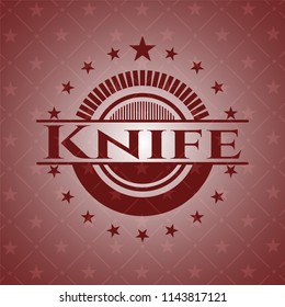 Knife retro style red emblem