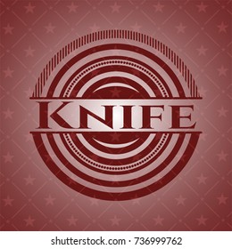 Knife retro style red emblem