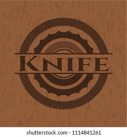 Knife retro style wood emblem