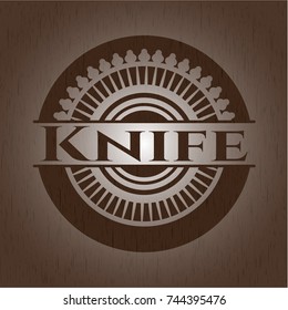 Knife retro wooden emblem