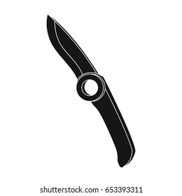 Knife for the rope.Mountaineering single icon in black style vector symbol stock illustration web.
