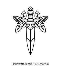 Knife With Rose Tattoo