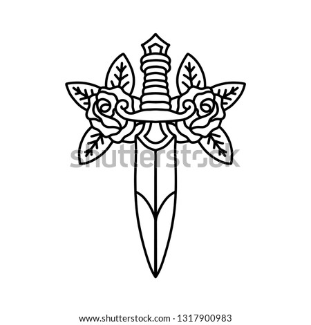 Knife With Rose Tattoo